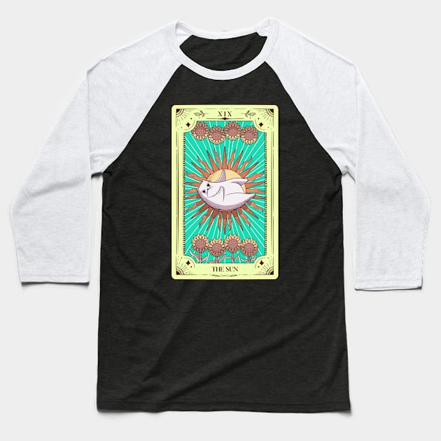 The Sun Tarot Cat Baseball T-Shirt by Defiant Smile